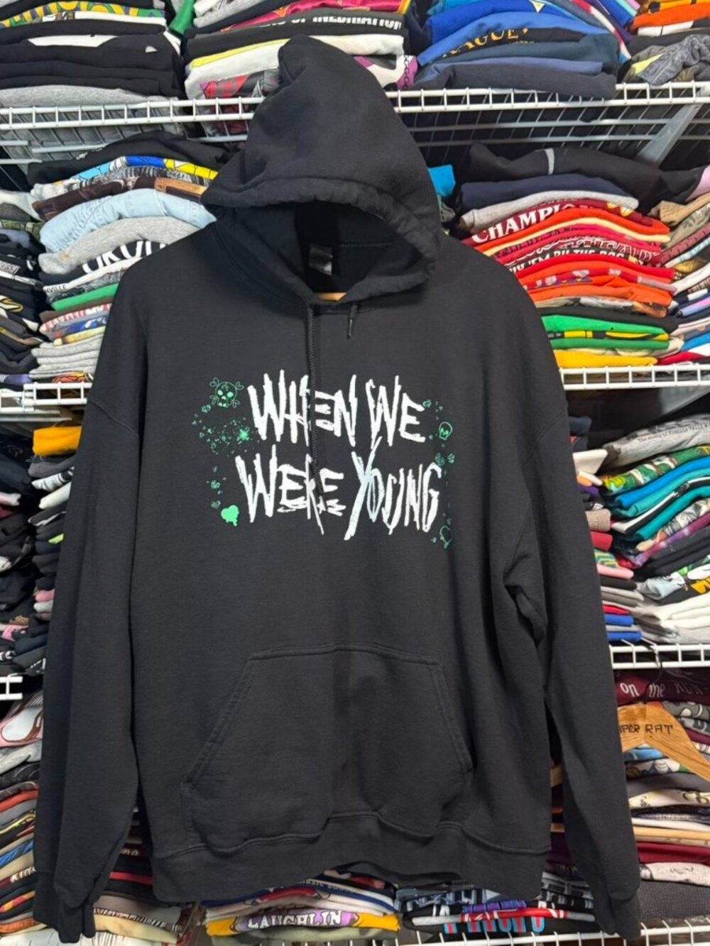 When we were young music festival hoodie black double sided band names - Picture 2 of 5